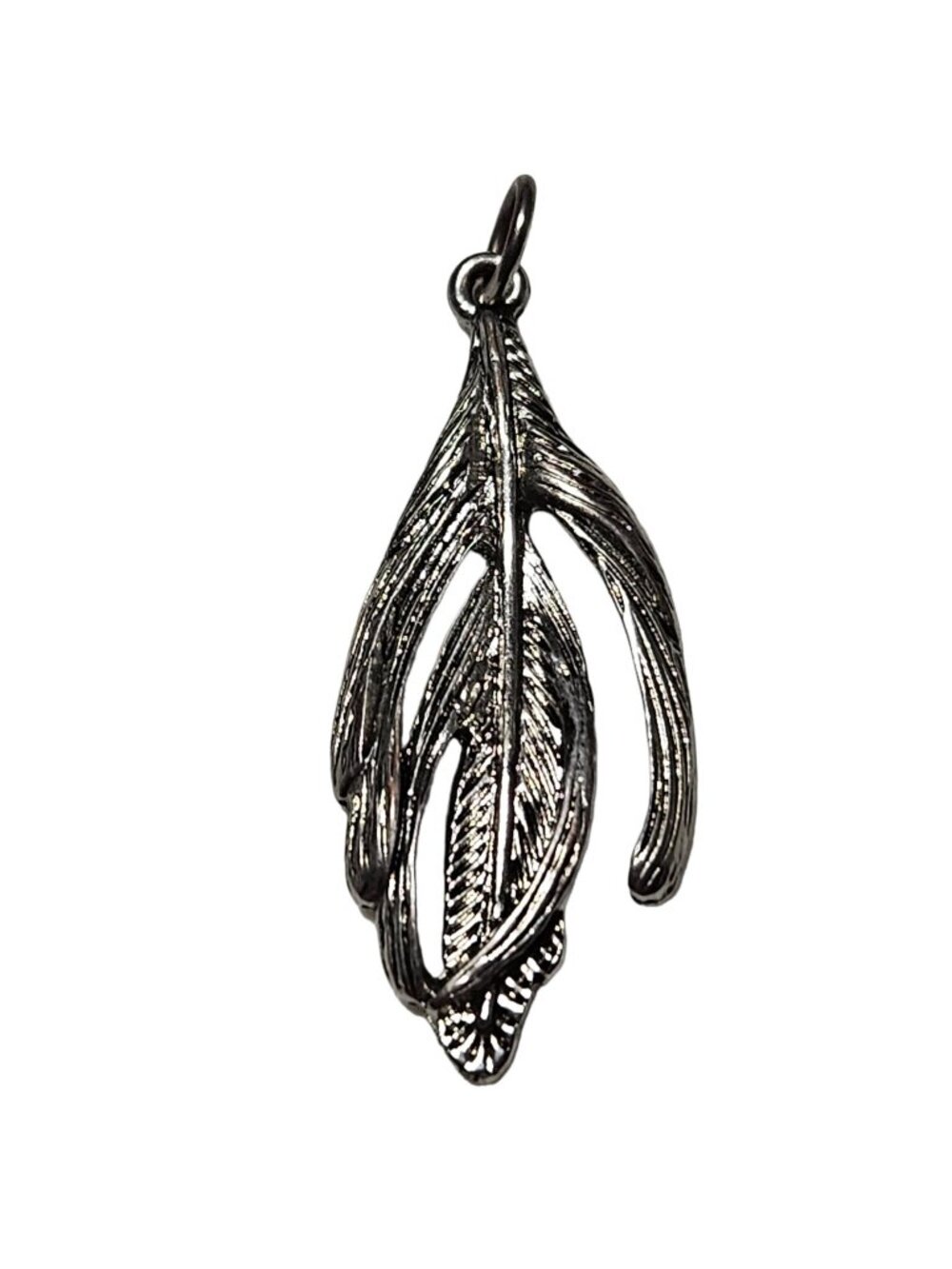 Vintage Leaf Pendant Charm Southwest Nature Silver Tone Fashion Jewelry Women